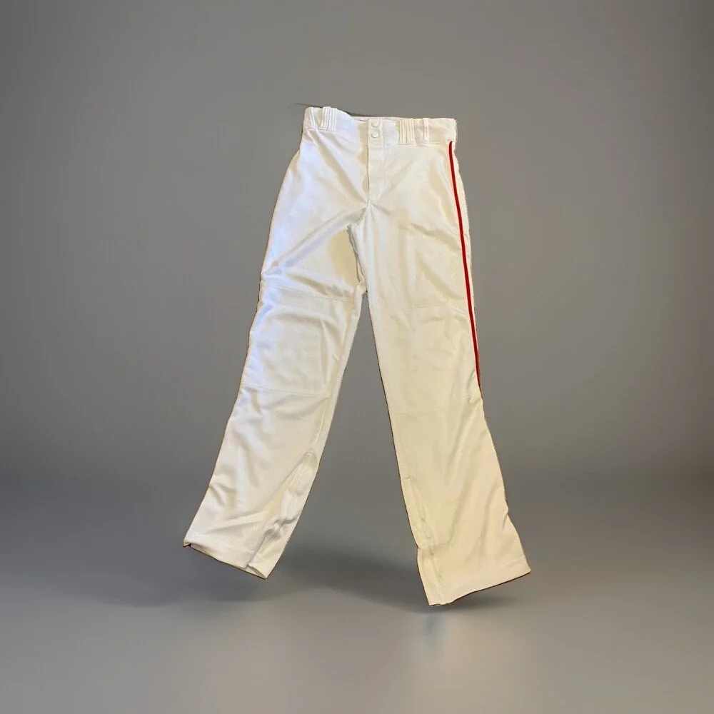 Champro Belted Youth Baseball Pants Size XL Extra Large White With Red Piping
